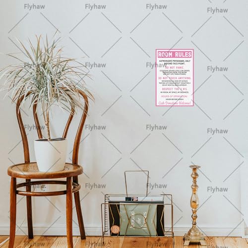 Flyhaw Room Rules Sign For Teen Girls Tin Sign Pink Preppy Room Decor Metal Sign Teen Girl Stuff Cute Teenage Door Sign Girls Birthday Holidays Gift 12x8 Inch - Image 5