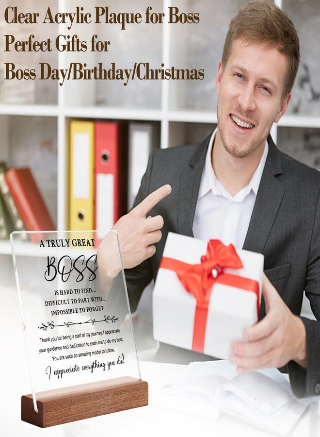 Funnli Boss Gifts for Women Acrylic Plaque - Best Thank You Gifts for Female Boss - Boss Inspirational Gifts with Quotes Appreciation Keepsake - Clear Desk Decorative Sign for Home Office (boss3) - Image 2