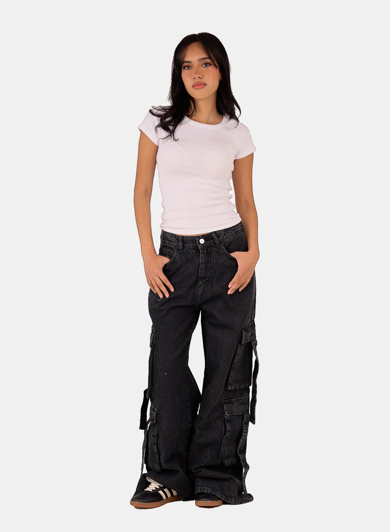 Clue Cargo Jeans with 4 Pockets - Image 4