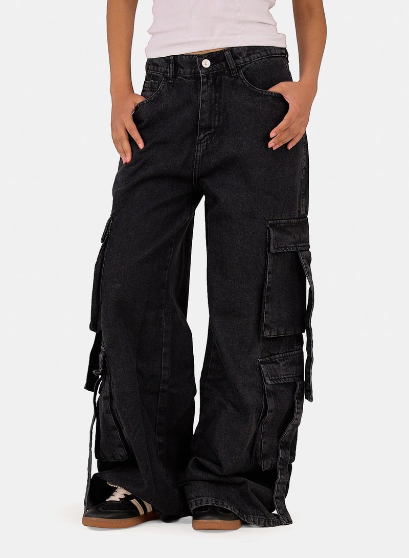 Clue Cargo Jeans with 4 Pockets - Image 1