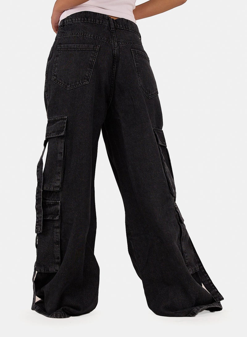 Clue Cargo Jeans with 4 Pockets - Image 3