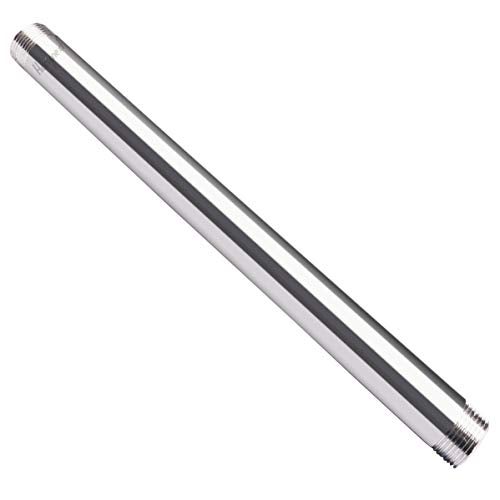 Horiznext stainless steel 304 pipe nipple npt 1/2 male threaded cast fitting, 12 inches length tube sleeve extension connector, schedule 40 conduit hose adapter - Image 1