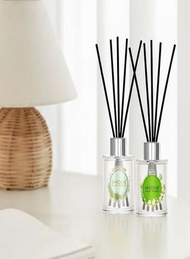 Involve your senses Involve Pura Reed Diffuser Set- Lemongrass & Lemon Ice - 120 ml | Oil Diffuser with Free 10 Reed Sticks | Room Freshener for Home, Bedroom | Gifts Set (Pack of 2) | New Home Gift Ideas - Image 3