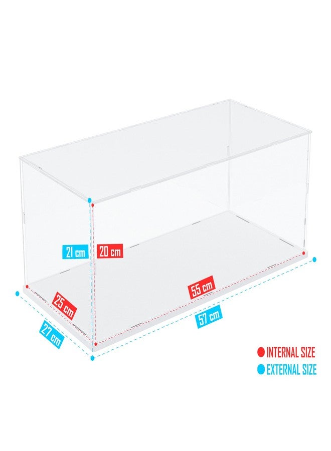 Nynelly Acrylic Display Case for 1/10 Scale Diecast Model Car Thickened Clear Acrylic Display Case for Lego 42156 42125 42096 Display Case for Collectibles Assemble Dustproof Display Box(White Base) - Image 2