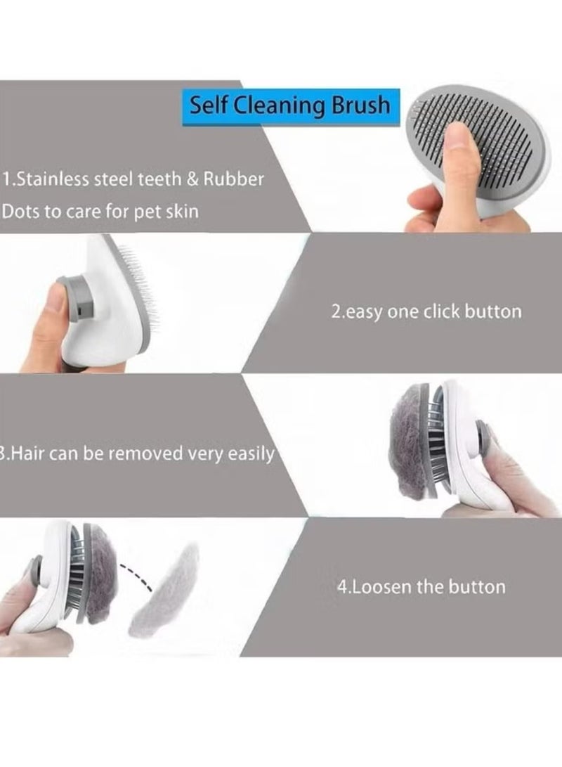 أولدجان فرشاة العناية بالحيوانات الأليفة فرشاة القط وفرشة الكلب فرشاة التنظيف الذاتي سليكر للسقاط والرعاية مع الشعر الطويل أو القصير - Image 2