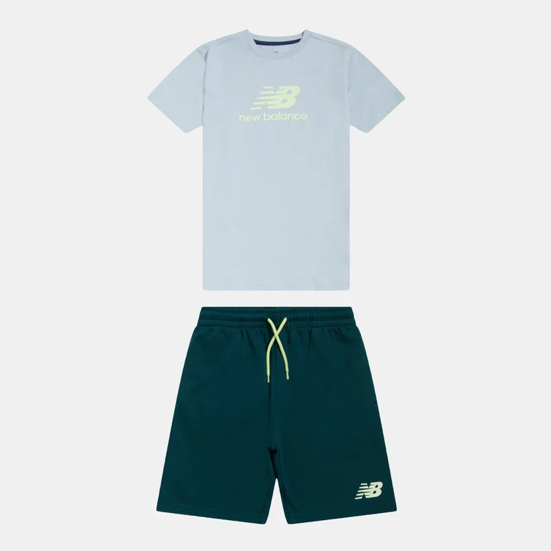 New Balance Kids' Stacked Logo T-Shirt and Shorts Set