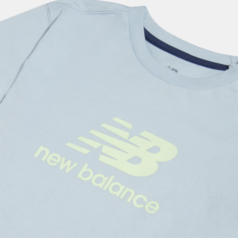 New Balance Blue Kids' Stacked Logo T-Shirt and Shorts Set  | Best Price UAE
