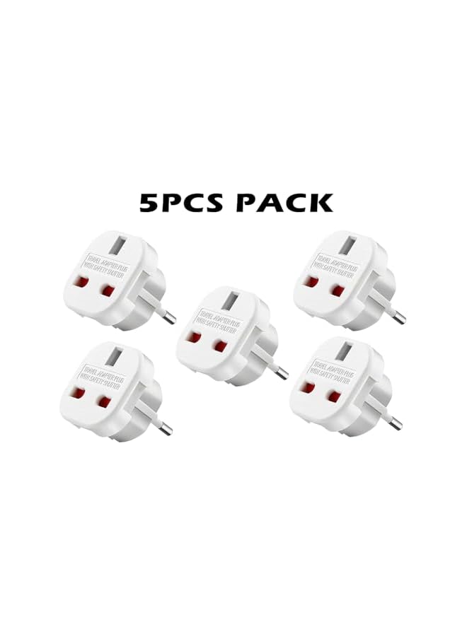PROMASS 5-Pack UK to EU Plug Adapter, Type G to Type C/E/F, European Travel Adapter for Spain, France, Germany, Italy, Greece, Portugal, Netherlands, and More – 3 Pin to 2 Pin Converter for Europe Travel - Image 3