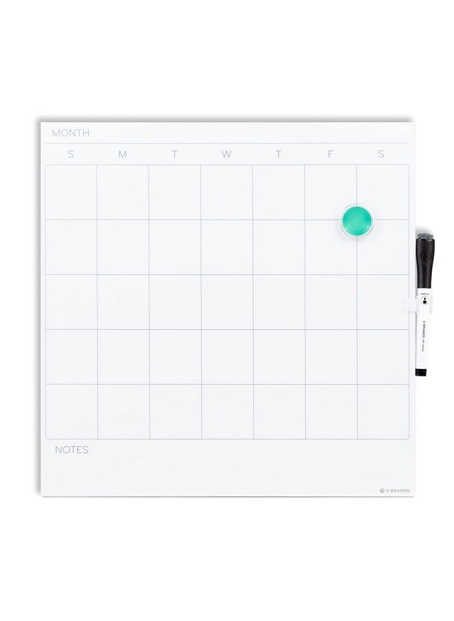 U Brands Square Magnetic Dry Erase Calendar Board 14X14 Frameless Includes Marker And Magnet  - Image 1