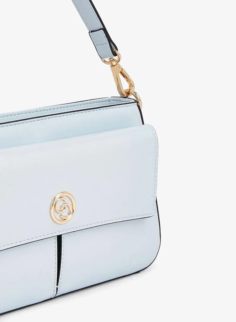 Celeste BLUE Logo Detail Crossbody Bag With Detachable Strap for Women | Best Price UAE