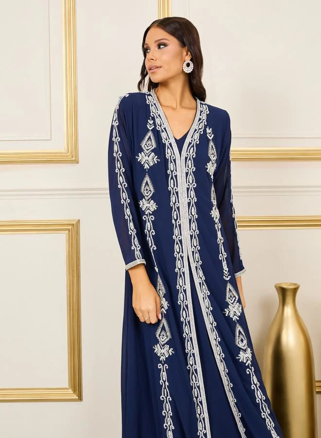 مكسيم كريشن Beaded Detail Embroidered Kaftan by Styli