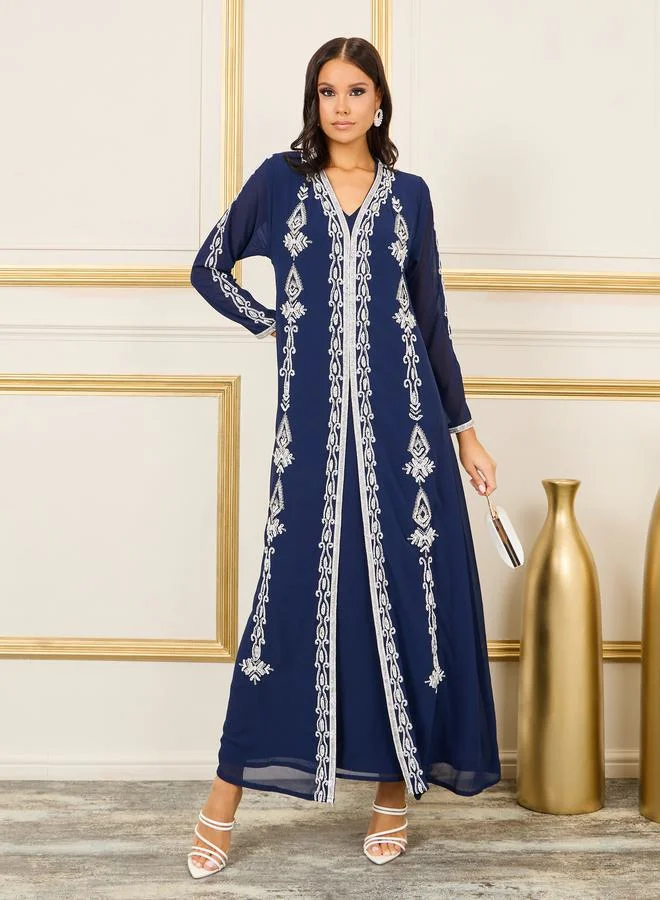 مكسيم كريشن Beaded Detail Embroidered Kaftan by Styli
