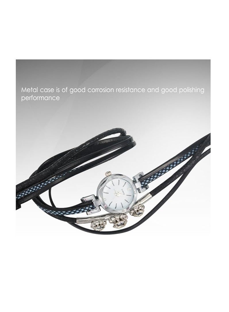 SOLARAE Watches for Women Rhinestone PU Strap Round Dial Quartz Bracelet Ladies Fashion Casual Watch Wristwatch Ladies Watches Women Watch Bangle Watches for Women - Image 5