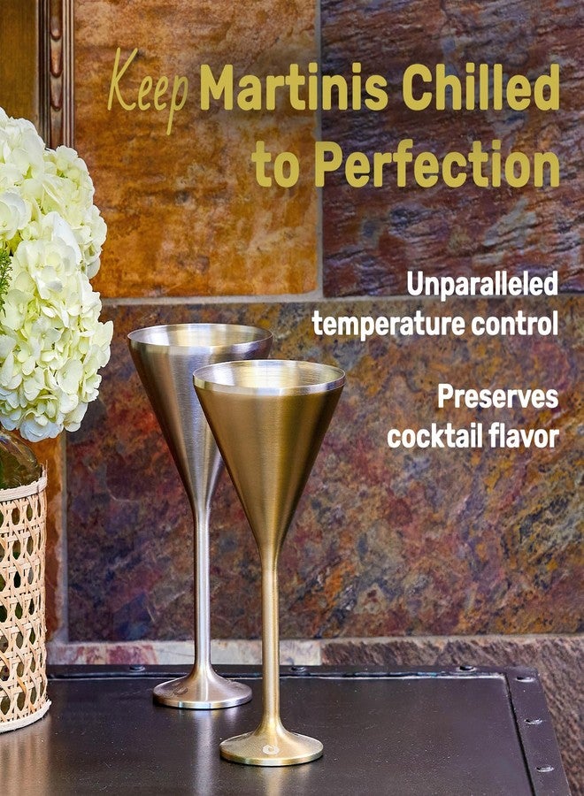 Snowfox مجموعة نيوبورت لأكواب المشروبات الفاخرة، مصنوعة من الفولاذ المقاوم للصدأ المعزول بتفريغ الهواء، أكواب مارغريتا خفيفة الوزن، غير قابلة للكسر وتحافظ على برودة المشروبات، قاعدة مانعة للانزلاق، أكواب كوكتيل، 8 أونصة، لون جوزي داكن - Image 3