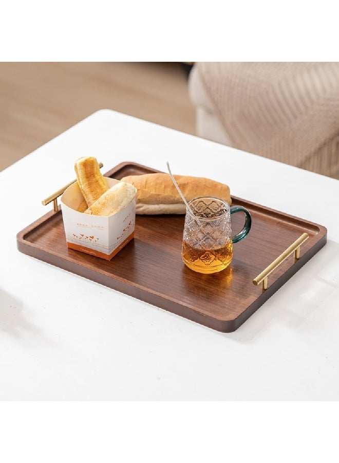 jaexest Bamboo Serving Tray with Metal Handles – Decorative Food Tray for Breakfast, Dinner & Entertaining – Durable Wooden Kitchen & Coffee Table Organizer – 30 x 20 cm - Image 5