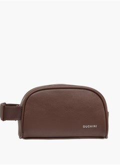 Textured Pouch with Zip Closure and Wristlet Strap