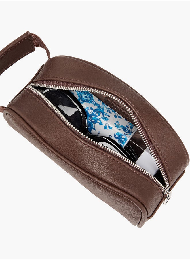 DUCHINI - Textured Pouch with Zip Closure and Wristlet Strap - Image 1
