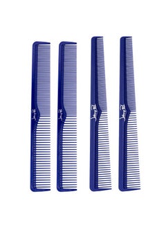 JOHNNY B. JOHNNY B. Professional 4 Pack Carbon Cutting & Styling Combs for Barbers, At-Home Use, Blue  - Image 1