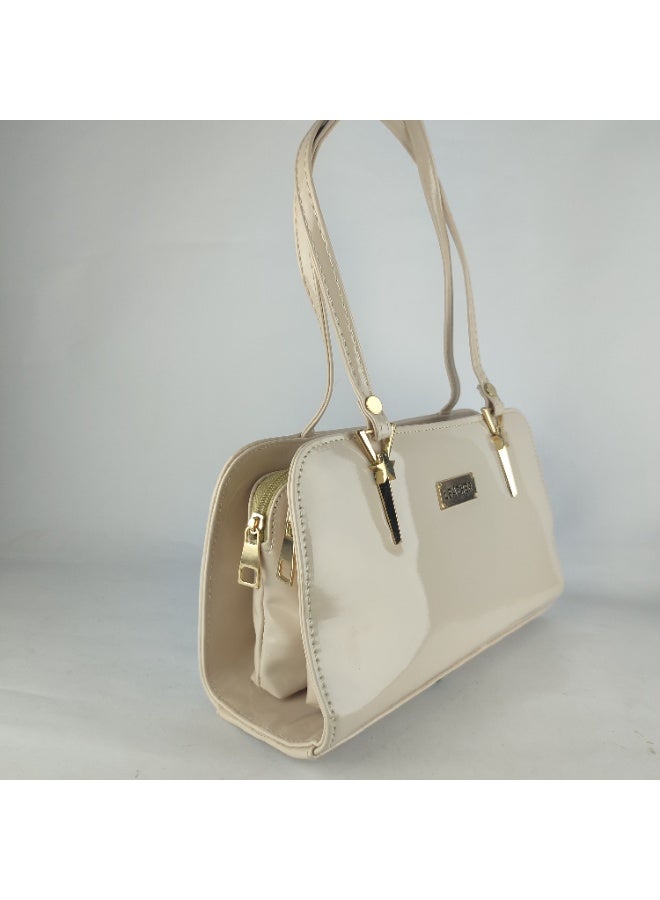 شنطة يد نسائى جلد -بيج - Image 1