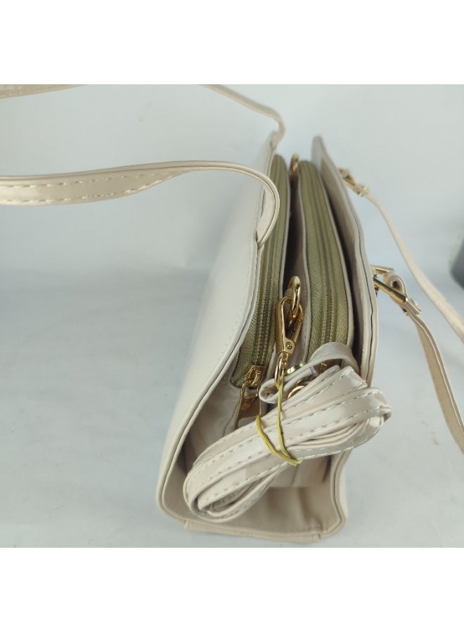 شنطة يد نسائى جلد -بيج - Image 5