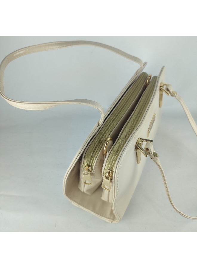 شنطة يد نسائى جلد -بيج - Image 4