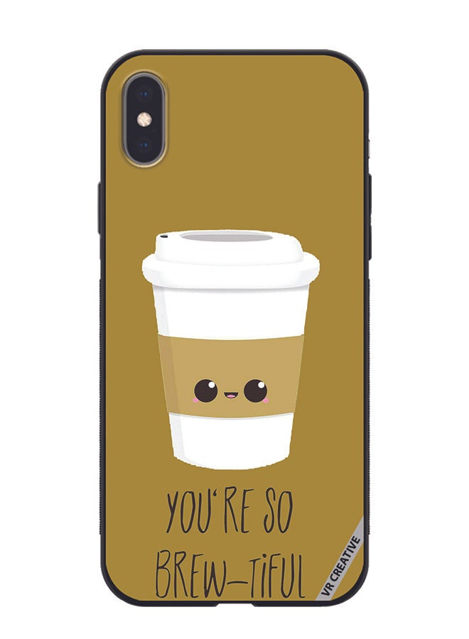 VR CREATIVE Protective Case Cover For Apple iPhone X/XS You Are Brewtiful Design Multicolour - Image 1