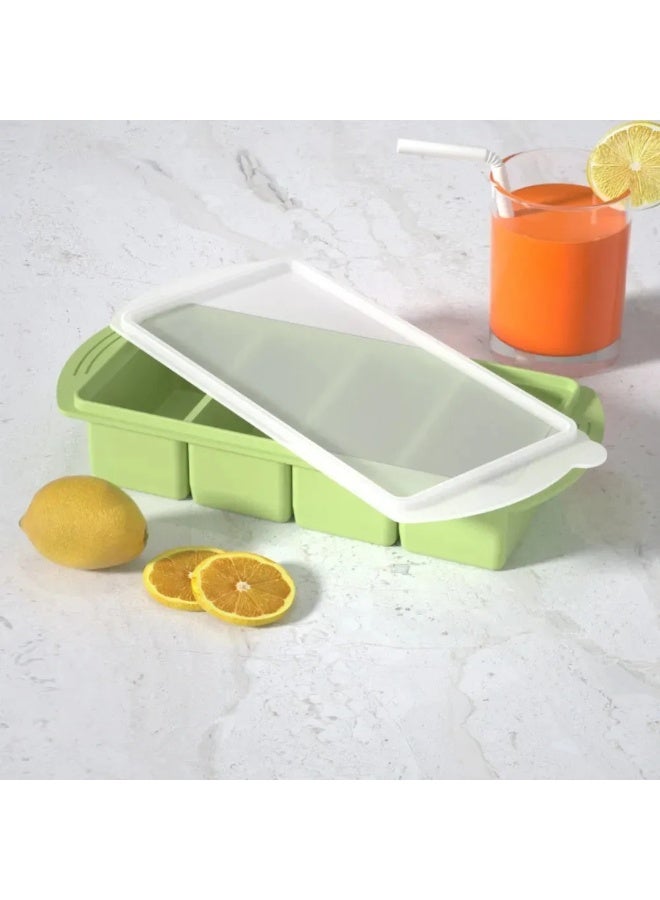 1000ml Large Silicone Ice Tray Mold with Lid for Freezer, Soup, and Food Storage - Image 2
