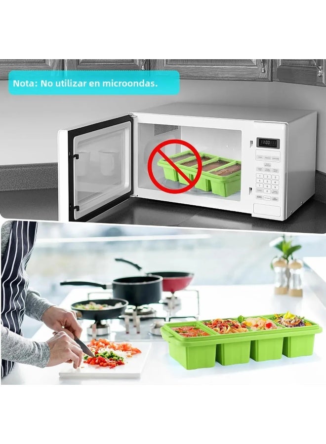 1000ml Large Silicone Ice Tray Mold with Lid for Freezer, Soup, and Food Storage - Image 4