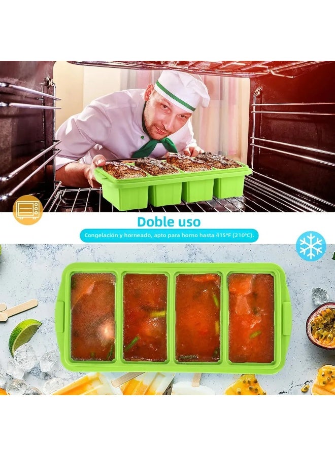 1000ml Large Silicone Ice Tray Mold with Lid for Freezer, Soup, and Food Storage - Image 5
