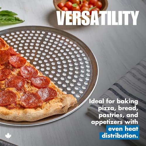 Norjac Pizza Pan with Holes, 14 Inch 2 Pack, Aluminum Pans for Oven, Round, Rust-Free & Heavy-Duty, Perforated Baking Tray for Crispy Crust - Image 3