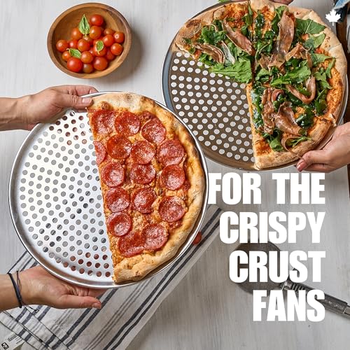 Norjac Pizza Pan with Holes, 14 Inch 2 Pack, Aluminum Pans for Oven, Round, Rust-Free & Heavy-Duty, Perforated Baking Tray for Crispy Crust - Image 5