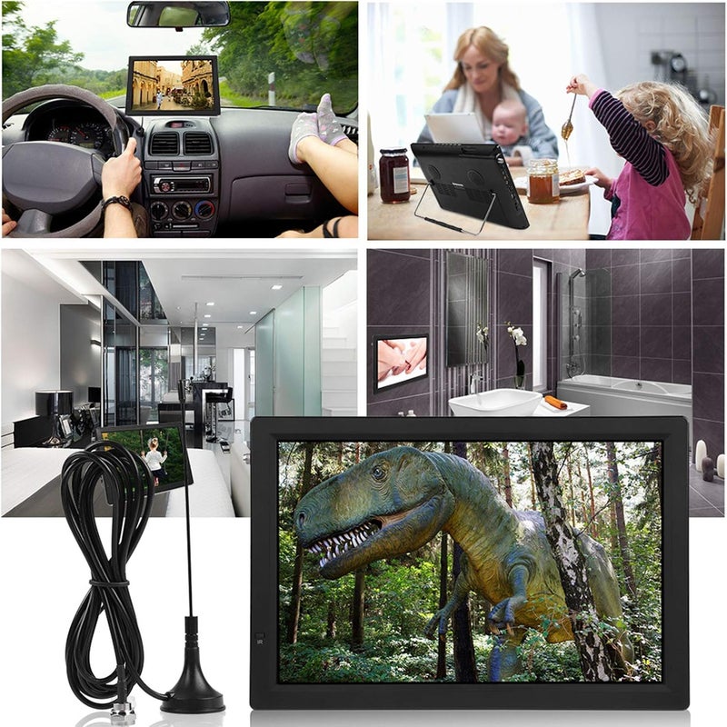 klarako 14in Digital Television, ATSC Portable TV 1080P HD Video Player Built in Rechargeable Battery, Bracket for Home Car Caravan Camping Outdoor Kitchen - Image 2