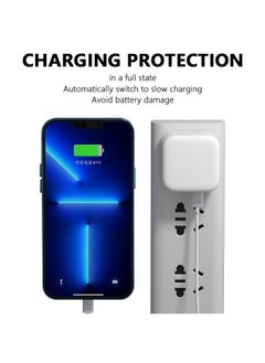 OULIYO USB C Plug, 50W Dual USB C Fast Charger Plug Power Adapter with 2 Hharging Cables (C to C x 1, C to Lightning x 1) for iPhone 16/15/14/14 Plus/Pro/ 14 Pro Max/ 13/12/ 11/ X/Samsung/Pad/Speaker/AirPods  - Image 3