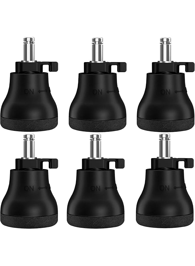erorex 5 Pack Bell Glides Replacement Office Chair Stool Swivel Caster Wheels To Fixed Stationary Castors For Hardwood Floors Easy Switch Between Wheel Glide And Wheel Stopper Self Adhesive Felt Pads - Image 1