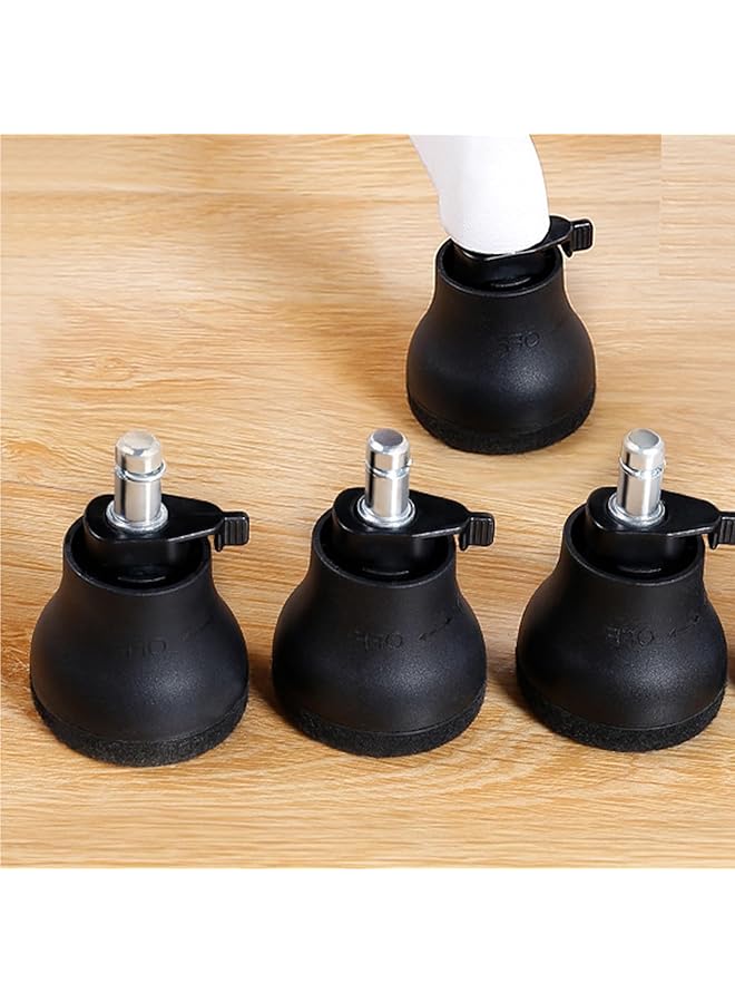 erorex 5 Pack Bell Glides Replacement Office Chair Stool Swivel Caster Wheels To Fixed Stationary Castors For Hardwood Floors Easy Switch Between Wheel Glide And Wheel Stopper Self Adhesive Felt Pads - Image 4