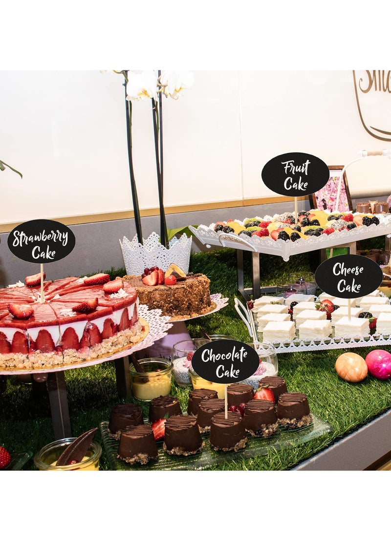 SYOSI Food Labels,50 Pieces for Party Buffet Charcuterie Board Labels Cheese Markers Blank Toothpick Flags Cupcake Topper Buffet Labels Chalkboard for Wedding Birthday Party Decorations Food Labels - Image 2