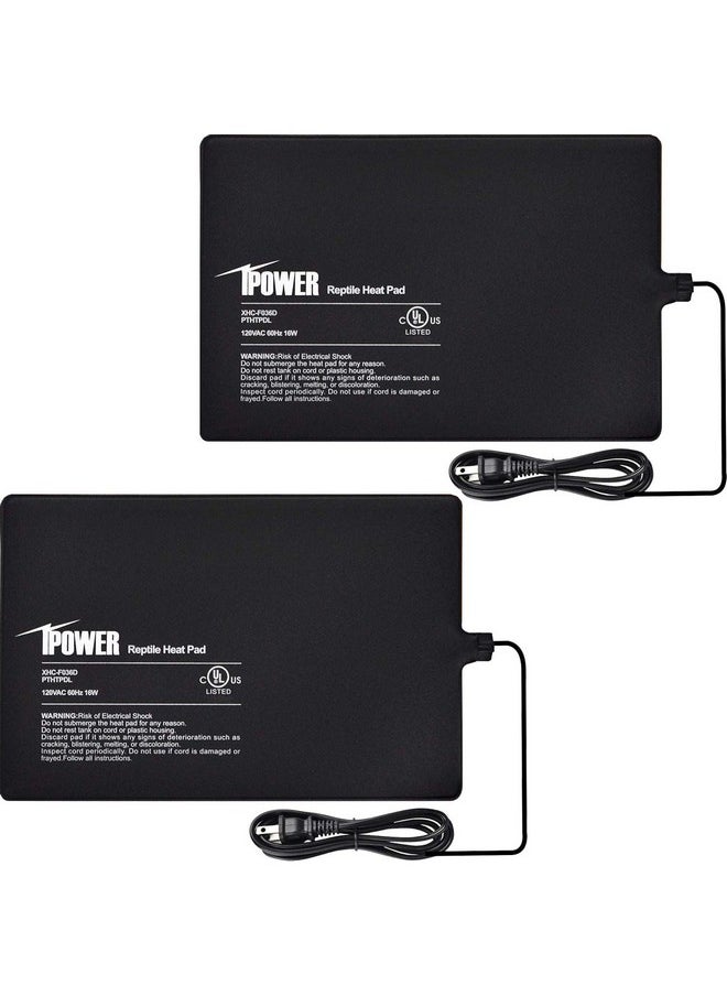 آي باور مجموعة iPower من قطعتين، وسادة تدفئة للزواحف، مقاس 8 × 12 بوصة، سخان تيراريوم أسفل الحوض للحيوانات الصغيرة  - Image 1