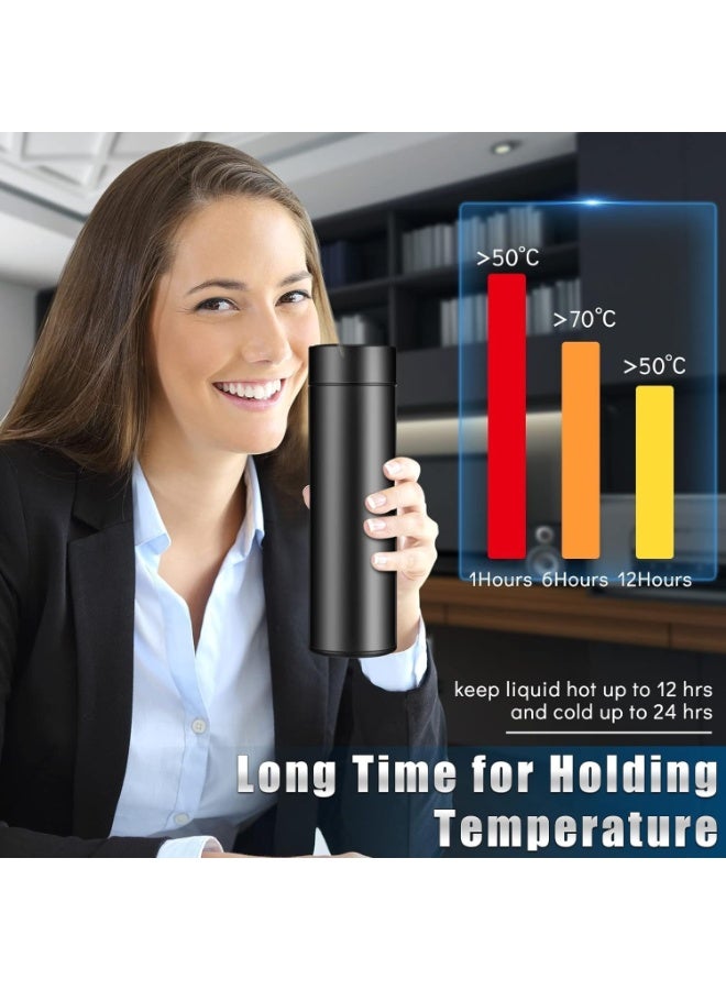 Rich Life 500ML Smart Water Bottle with LED Temperature Display, 304 Stainless Steel Thermos - Black - Image 4