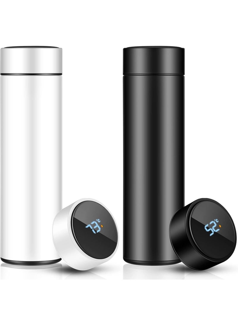 Rich Life 500ML Smart Water Bottle with LED Temperature Display, 304 Stainless Steel Thermos - Black - Image 1
