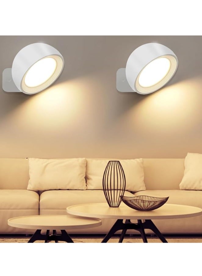 عام مصباح جداري شحن ليد داخلي، بدون كهرباء، مصباح قراءة سريري، 4 مستويات سطوع، 3 أوضاع لون، ضوء جوي للسرير، 2 قطعة. - Image 1