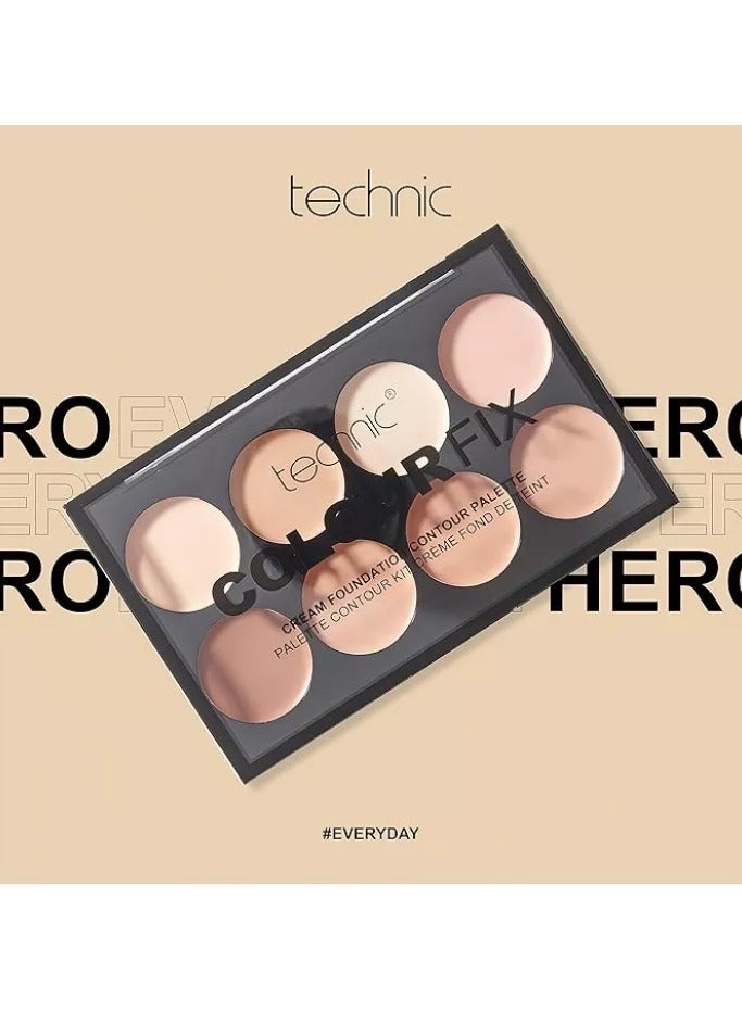Technic Colour Fix Cream Foundation Contour Palette 8 Colors - Image 2