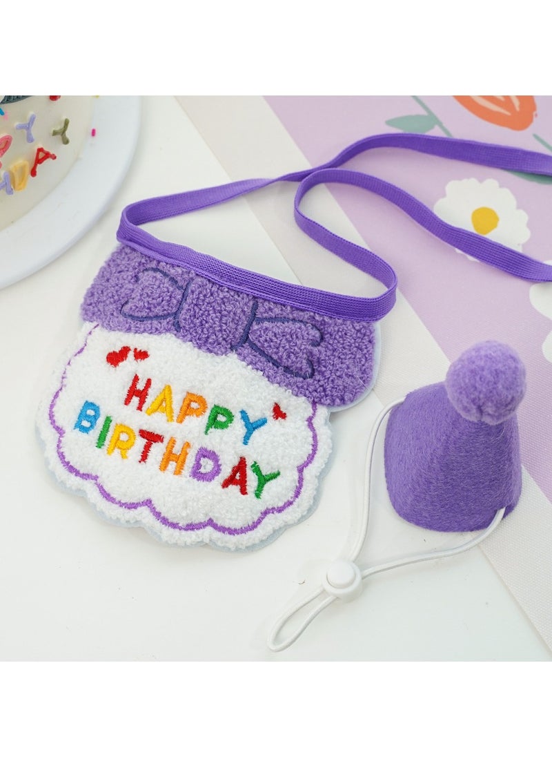 CMGTYYD Dog Cat Birthday Hat Scarf Set,Cute Pet Birthday Party Supplies Decoration Set,Embroidered Birthday Gift for Girls Boys Kitten Dog  - Image 2