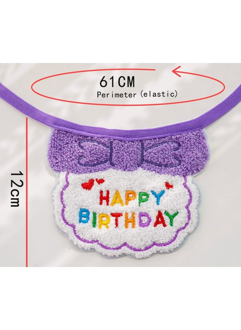 CMGTYYD Dog Cat Birthday Hat Scarf Set,Cute Pet Birthday Party Supplies Decoration Set,Embroidered Birthday Gift for Girls Boys Kitten Dog  - Image 4