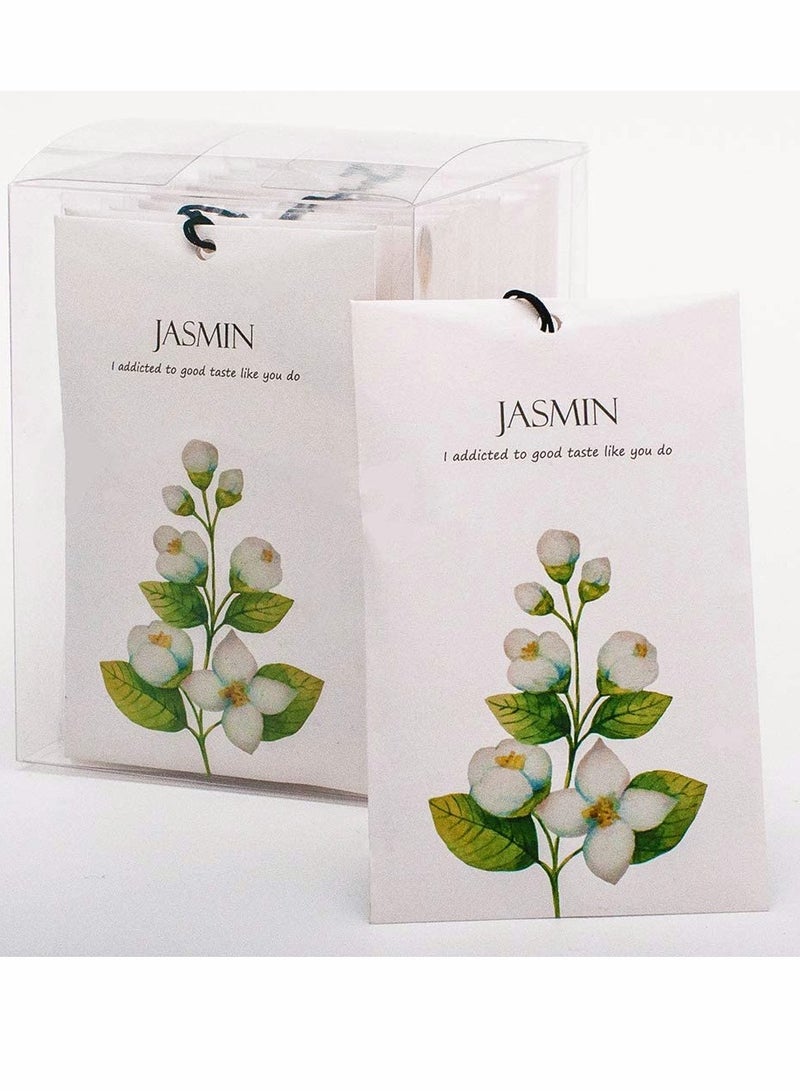 KASTWAVE Jasmine Sachet 1Box 12Pcs Jasmine Dried Flower Bag Scent Sachet Drawer Freshener Jasmine Closet Air Freshener Scented Drawer Deodorizer Freshener for Drawers Closet Home Car Fragrance Product - Image 1