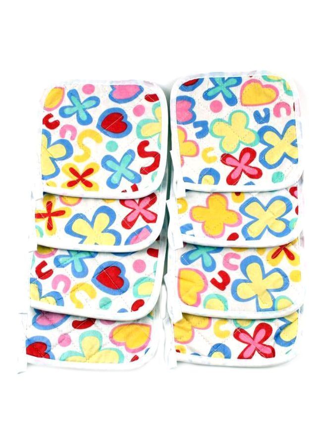 NIBEMINENT 8-Piece Pot Holder Set Yellow/Pink/Blue 