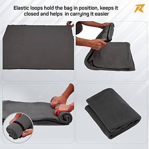 Rocksport Fleece Sleeping Bag Liner for Adults, A Light Weight Compact & Soft Blanket for Indoor and Outdoor Sleepovers l Free Air Pillow & Adventure Pass, Grey - Image 5