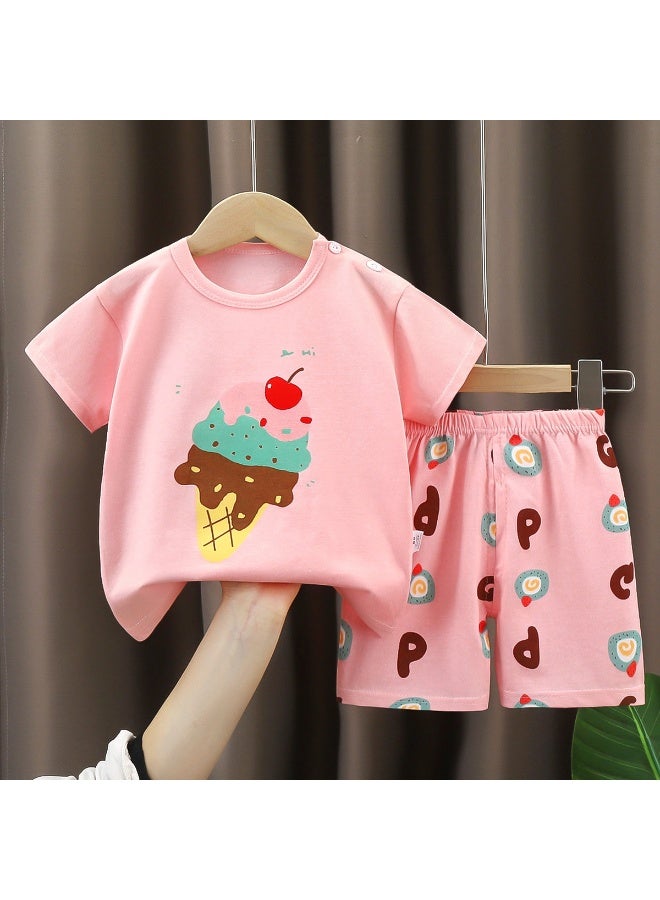 Kids Short Sleeve Set - New Cotton Summer Outfit for Boys and Girls