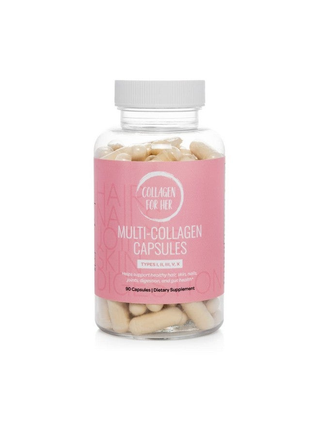 Collagen For Her كولاجين للنساء: كبسولات كولاجين متعددة للنساء (الأنواع I, II, III, V, X) ببتيدات كولاجين مهدرجة، مكمل فيتامين للشعر، البشرة، الأظافر، ودعم المفاصل (90 حبة) - Image 3