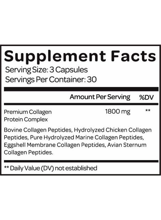 Collagen For Her كولاجين للنساء: كبسولات كولاجين متعددة للنساء (الأنواع I, II, III, V, X) ببتيدات كولاجين مهدرجة، مكمل فيتامين للشعر، البشرة، الأظافر، ودعم المفاصل (90 حبة) - Image 2