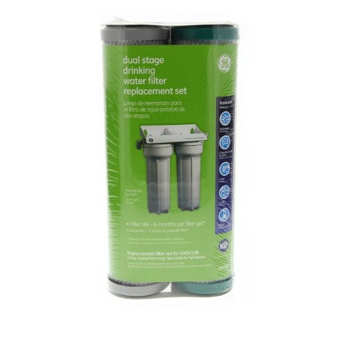 GE SmartWater FXSVC Under Sink Water Filter, Replacement for Water Filtration System, Twice-Filtered Water, Reduces Sediment & Other Impurities from Water, Replace Every 6 Months, 2 Filters - Image 1